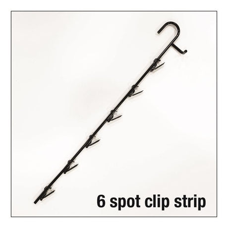 19 in. Black Metal 6 Spot Clip Strip