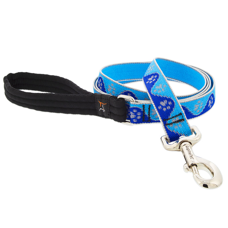 LEASH REFL BLUE PAWS 6FT