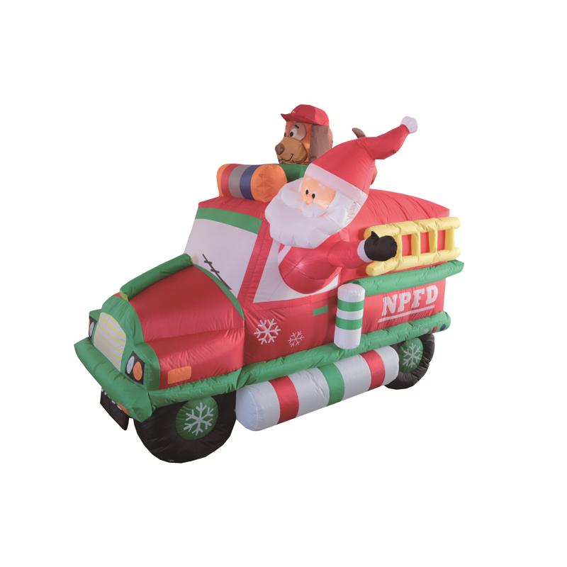 Celebrations Firetruck w/ Puppy 6.5 ft. Inflatable