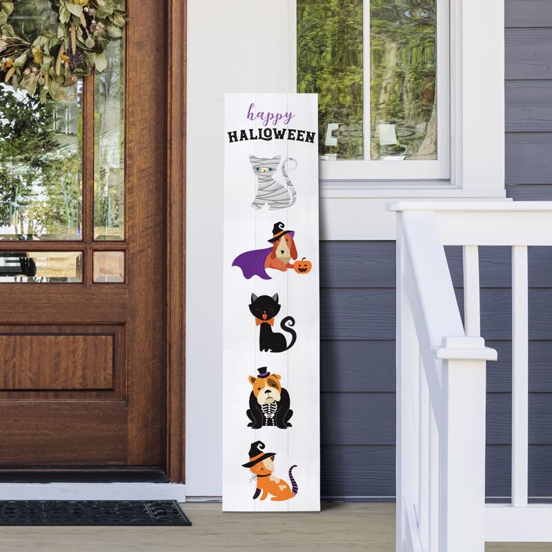 P Graham Dunn 47 in. Christmas Porch Leaner Assortment Halloween Decor