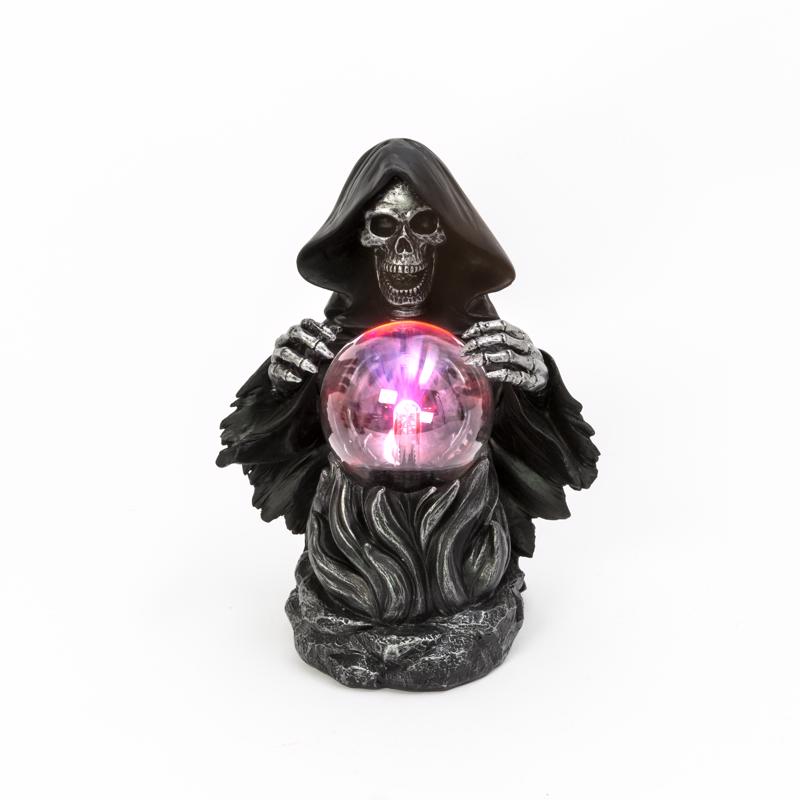 Gerson 10.75 in. Grim Reaper With Magic Ball Halloween Decor