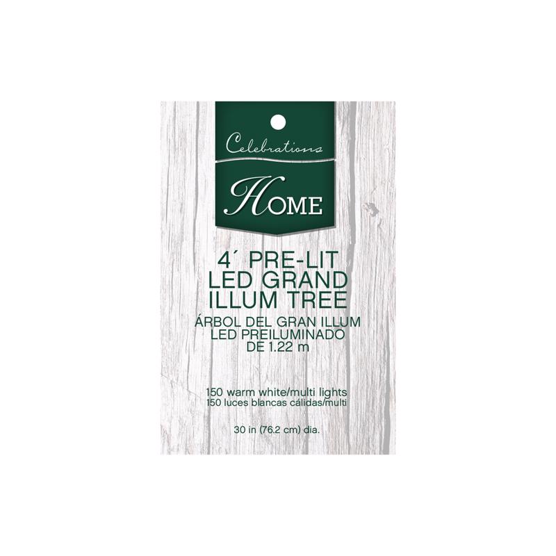 Celebrations 4 ft. Pencil LED 150 ct Grand Illume Color Changing Christmas Tree