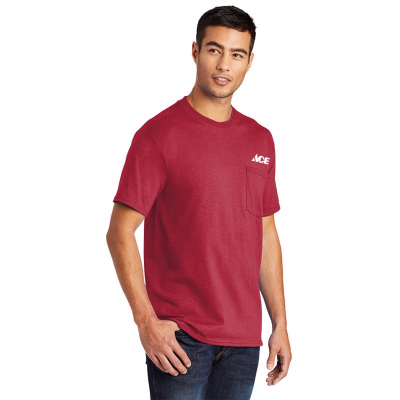 Artcraft S Sizes Unisex Short Sleeve Red Pocket T-Shirt