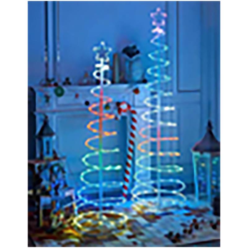 Celebrations LED Multi Spiral RGB Ribbon 4 ft. Yard Decor
