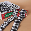 Gerson Black/White Buffalo Plaid Indoor Christmas Decor .01 in.