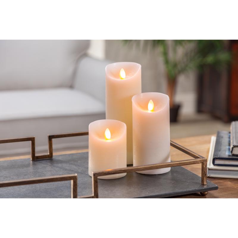 Gerson LED Bisque Aurora Flame Candle 8 in.