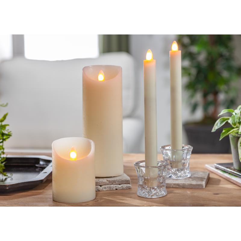 Gerson LED Bisque Aurora Flame Taper Candle 10 in.