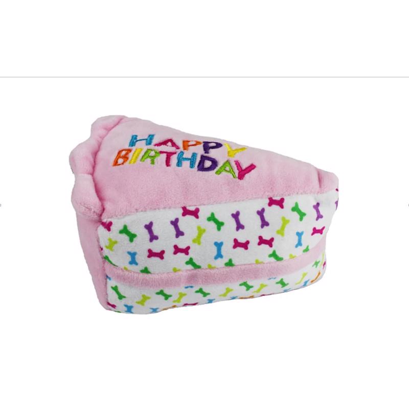 Multipet Assorted Plush Birthday Cake Slice Dog Toy 6 in. 1 pk