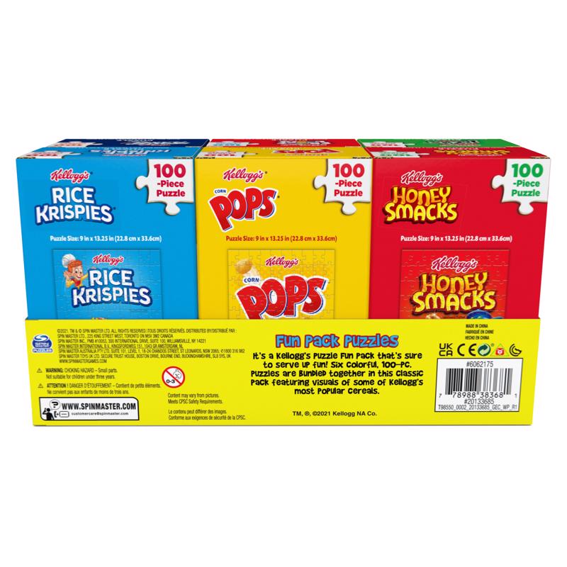 Spin Master Kellogg's Cereal Fun Pack Puzzles Multicolored