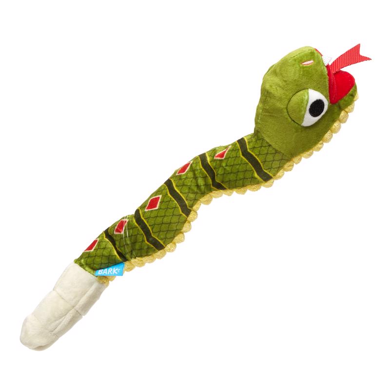 Bark Multicolored Plush Snake Dog Toy 1 pk