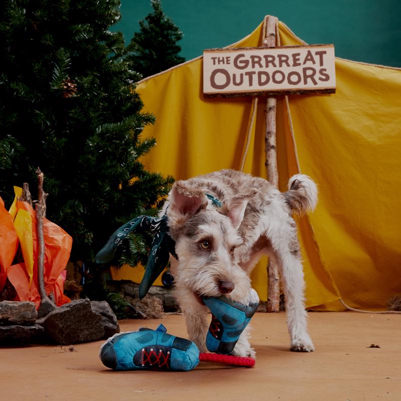 Bark Multicolored Plush Appalachian Tail Boots Dog Toy 1 pk