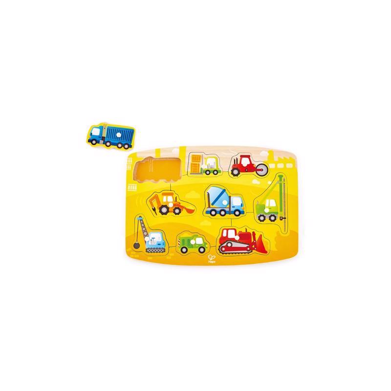 Hape Construction Peg Puzzle Wood Multicolored 10 pc