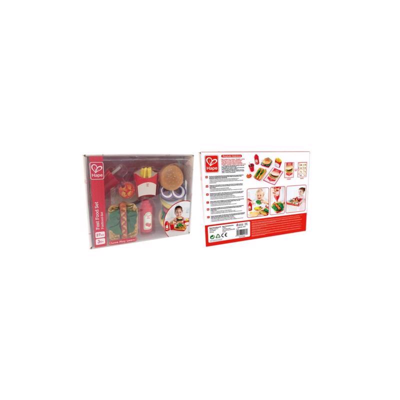 Hape Fast Food Set Wood 27 pc