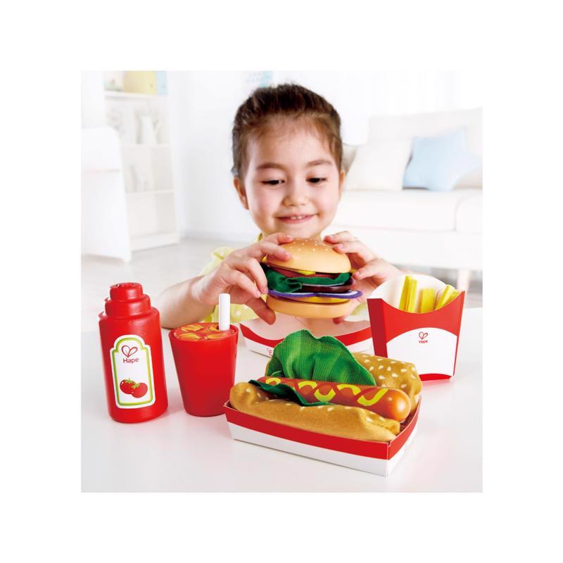 Hape Fast Food Set Wood 27 pc