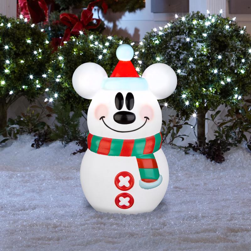 Disney Incandescent Clear Mickey Mouse Snowman 24 in. Blow Mold