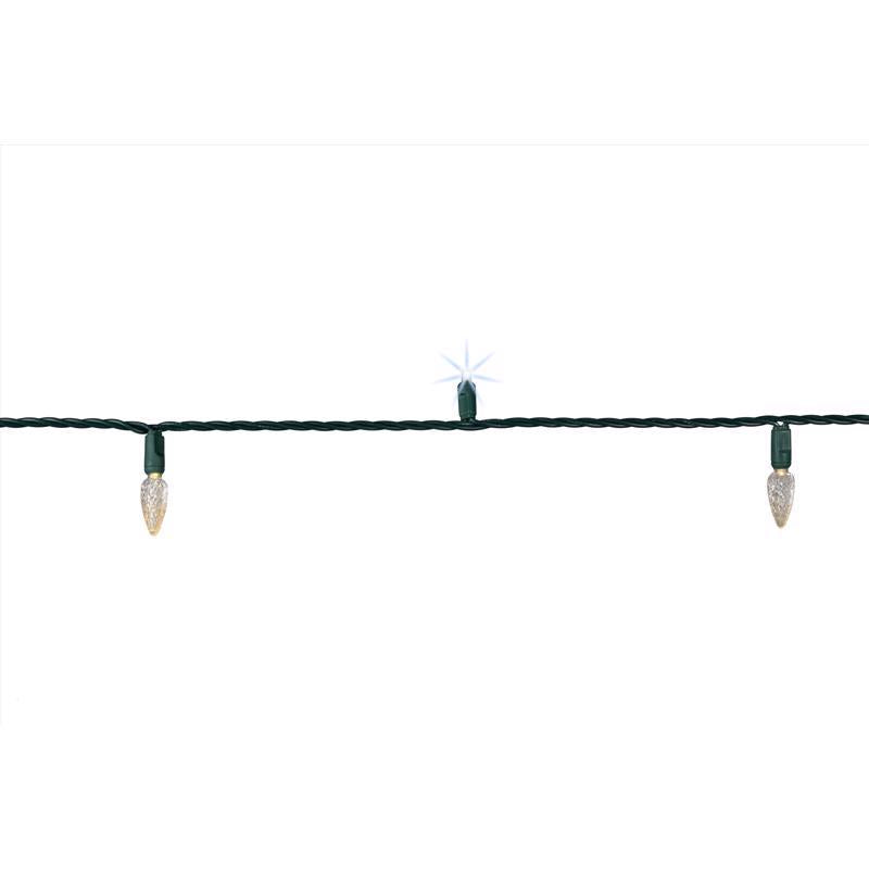 Celebrations Platinum LED C6 White 50 ct String Christmas Lights 25 ft.