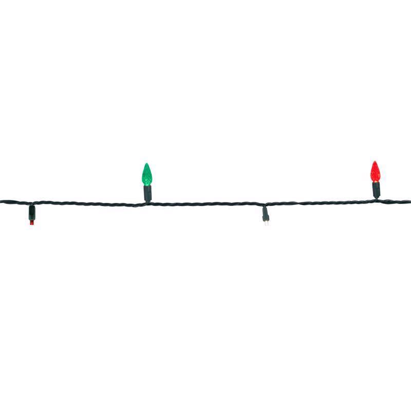 Celebrations Platinum LED C6 Red/Green/Pure White 50 ct String Christmas Lights 25 ft.
