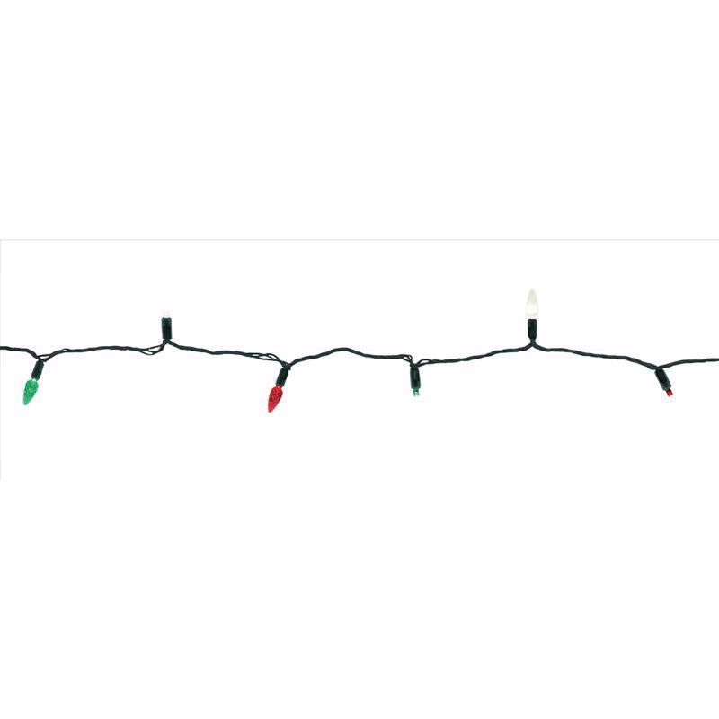 Celebrations Platinum LED C6 Red/Green/Pure White 50 ct String Christmas Lights 25 ft.