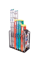 45.5 in. H X 24.75 in. W X 48 in. D Black Metal Ladder Shelving Rack