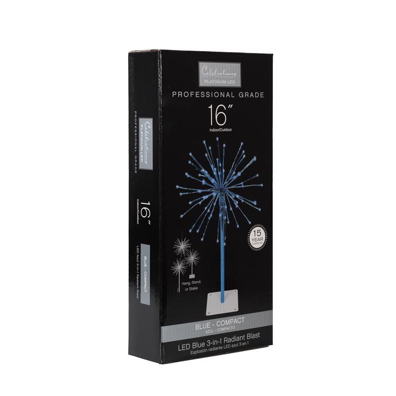 Celebrations LED Blue 3-in-1 Radiant Blast 16 in. Pathway Decor