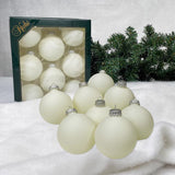 Christmas by Krebs Classic White Velvet Ball Ornaments 3 in.