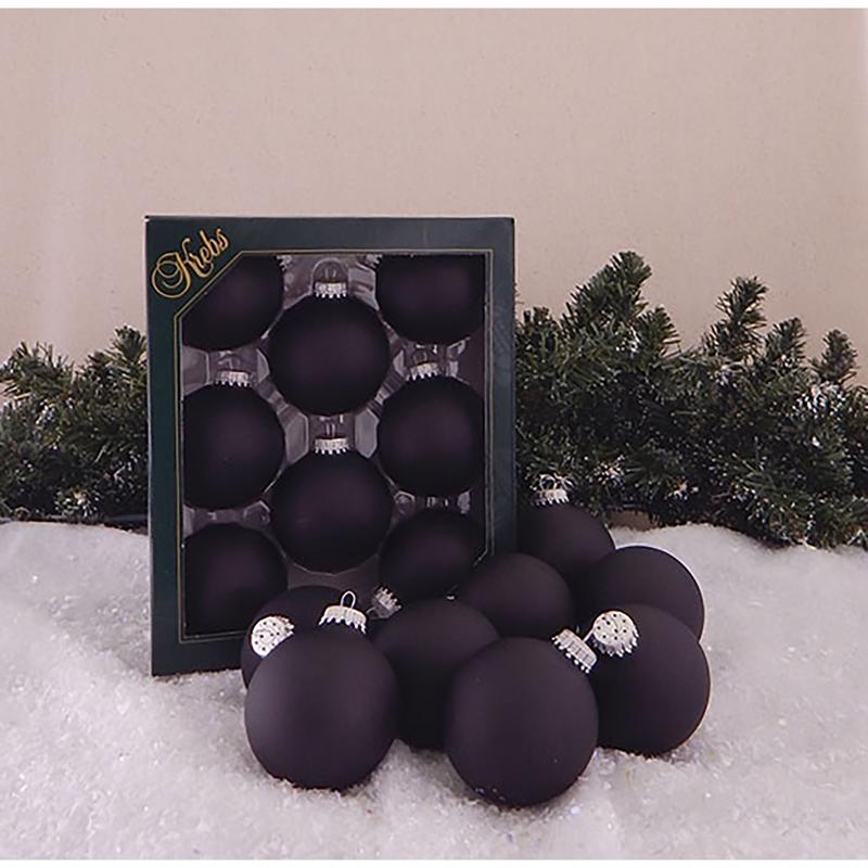 Christmas By Krebs Ebony Velvet Ball Ornaments 2-5/8 in.