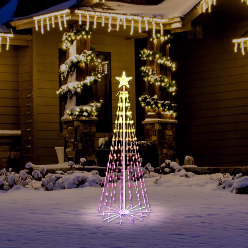 Celebrations LED Straight Frame Dancing Tree 5 ft. Yard Decor