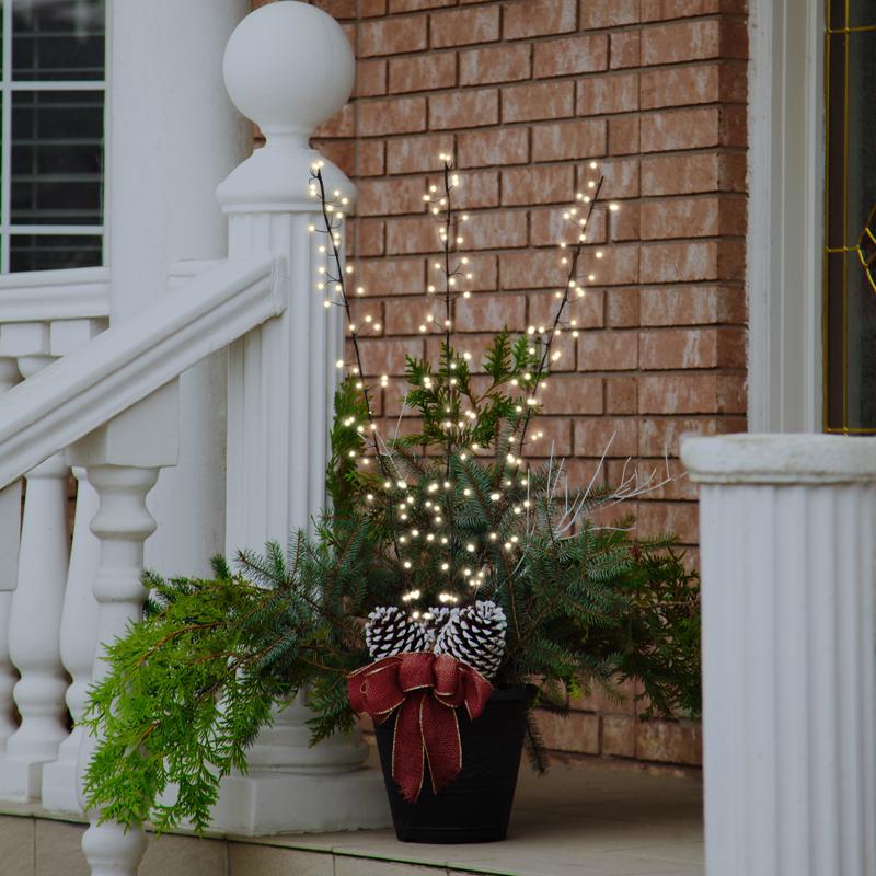 Celebrations LED Warm White Lighted Branches 38 in. Yard Decor