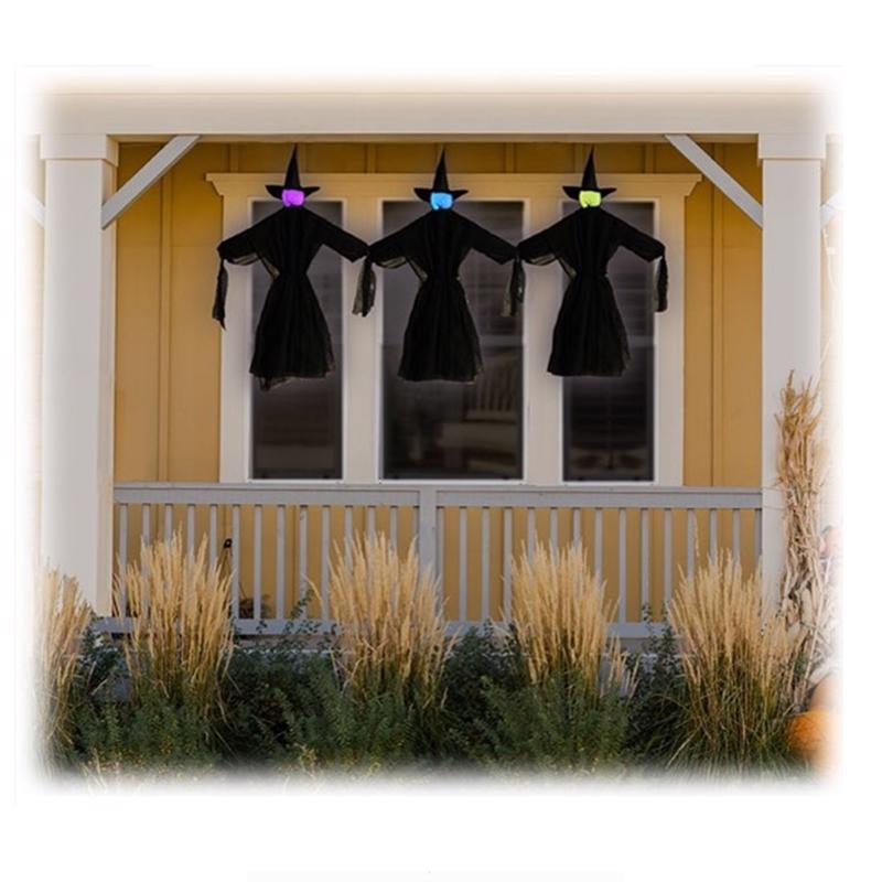 Fun World LED Prelit Hanging Witch Halloween Decor