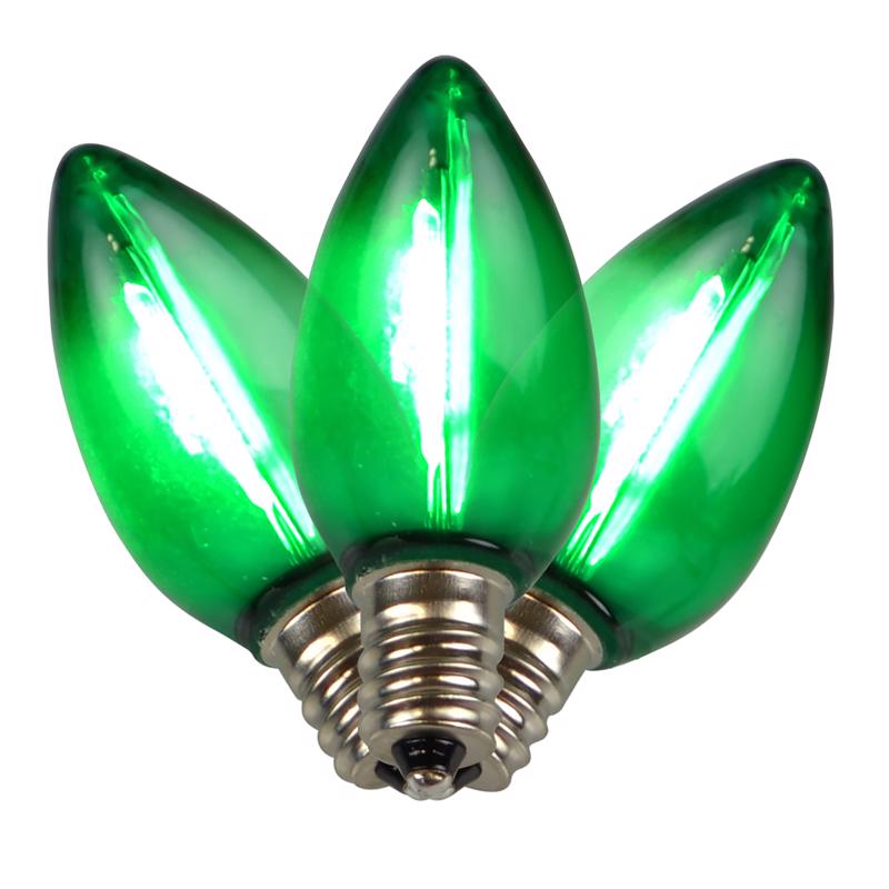 LED C7 GREEN RPLSMT 25CT