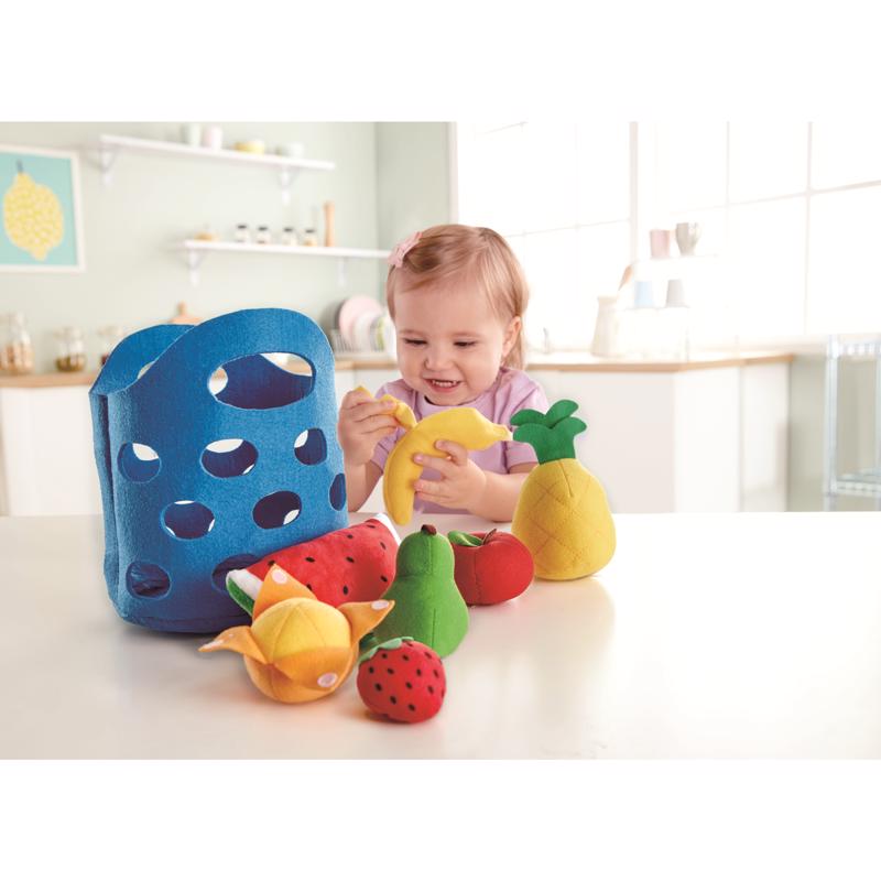 Hape Soft Toy Fruit Basket Plush Blue 8 pc