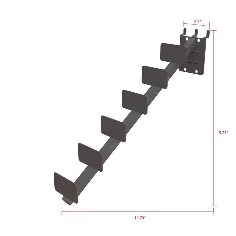 9 in. H X 2 in. W X 12 in. D Black Metal Accent Rug Hook Pegboard Display