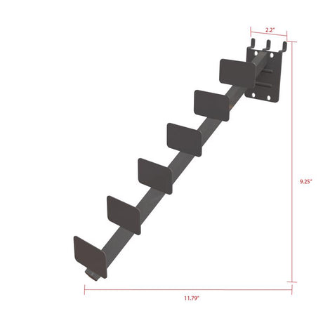 9 in. H X 2 in. W X 12 in. D Black Metal Accent Rug Hook Pegboard Display