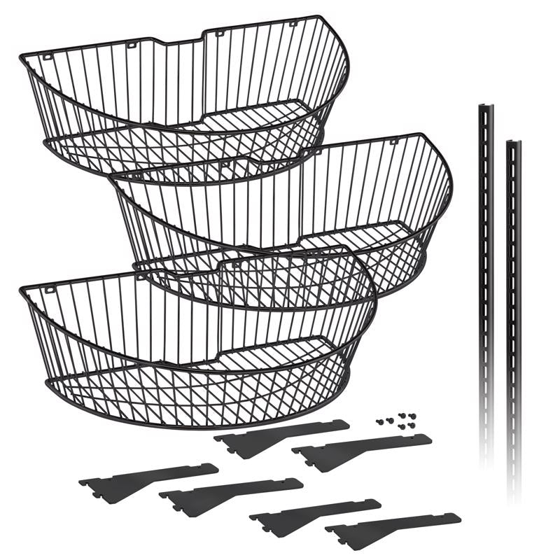 END CAP 3 TIER BSKT BLK