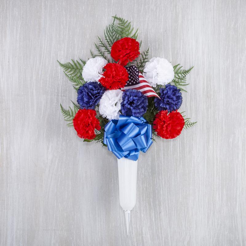 Gerson American Flag Memorial Vase 1 pc