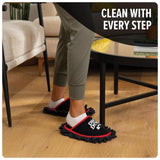 Dirt Devil Cleaning Slippers, Flexible Detachable Microfiber Washable Dusting Shoes, for Hard Floors and Baseboards, MD95000, Black