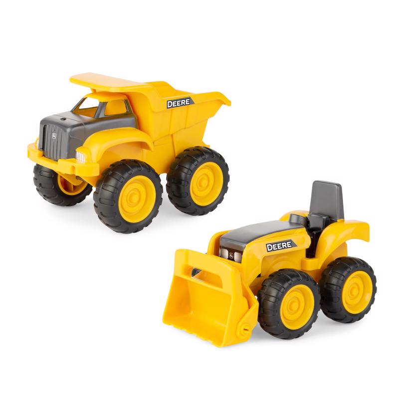 TOMY John Deere Dump Truck and Tractor Toy Plastic Yellow 2 pc