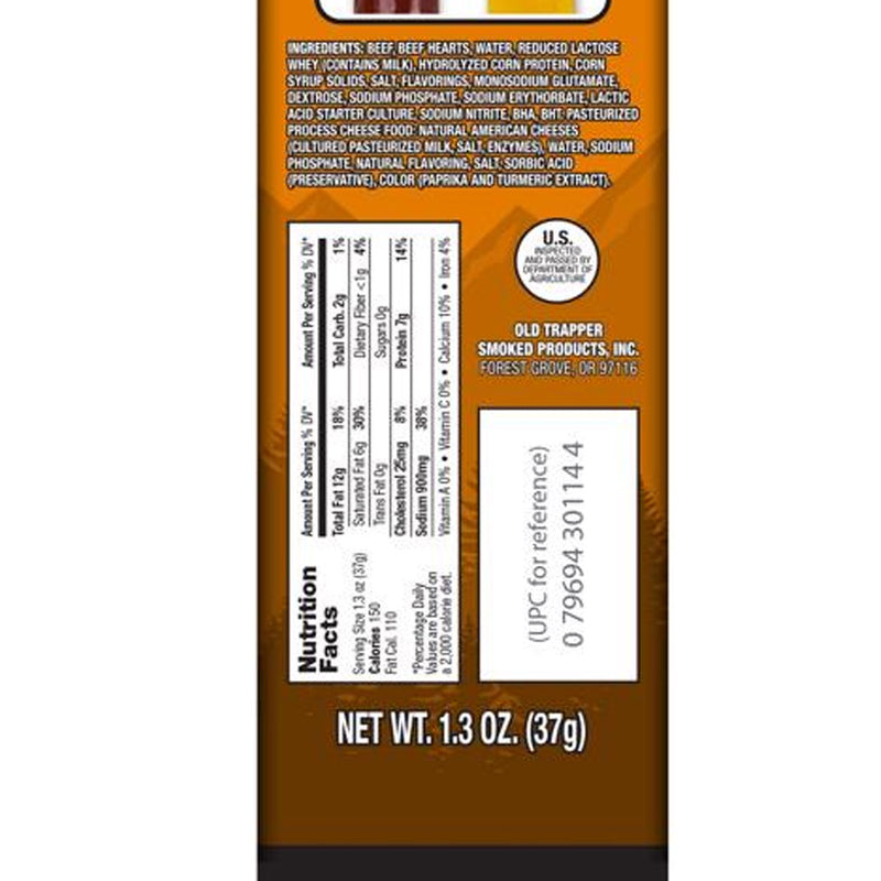 Old Trapper Original Beef Stick and Cheese 1.3 oz Boxed