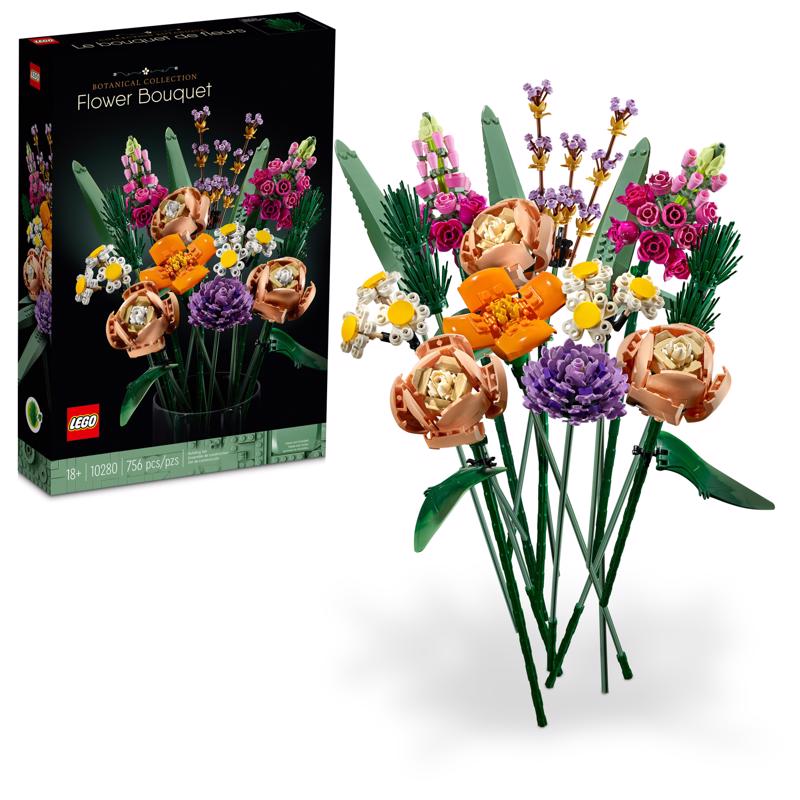 LEGO Flower Bouquet Building Kit ABS Plastic Multicolored 756 pc
