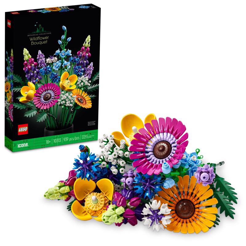 LEGO Wildflower Bouqet Building Kit ABS Plastic Multicolored 939 pc