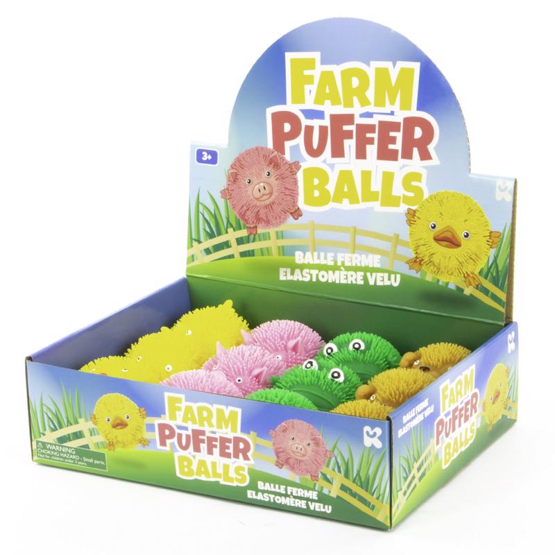 Keycraft Fluffy Farm Puffer Balls Assorted