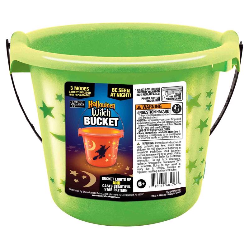 Shawshank LEDz Light Up Witch Bucket Bucket 1 pk