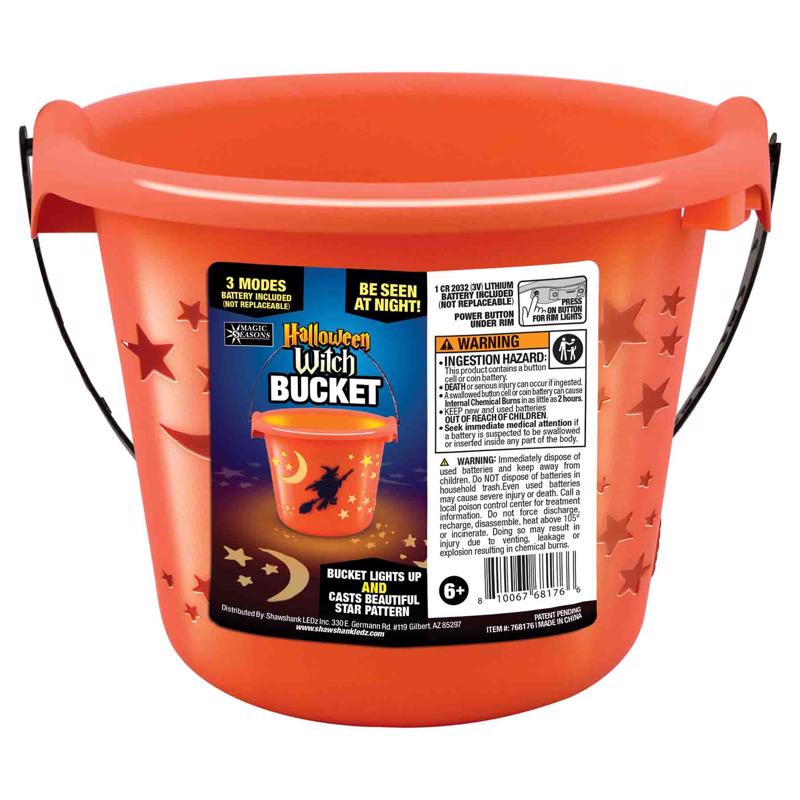 Shawshank LEDz Light Up Witch Bucket Bucket 1 pk