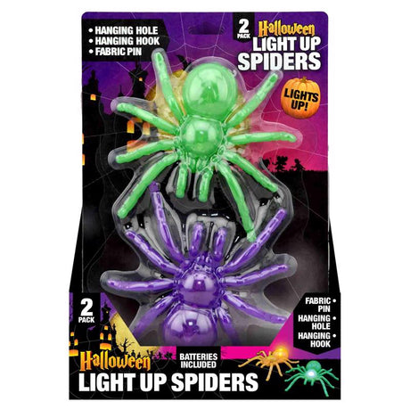 LED LIGHT UP SPIDER 2PK