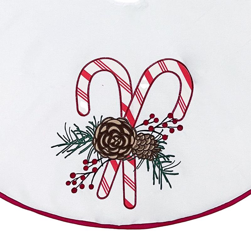 Celebrations White Candy Cane Tree Skirt