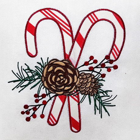 Celebrations White Candy Cane Pillow 16 in.