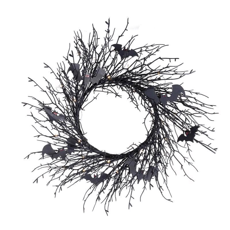 WREATH BLACK TWIG 20"