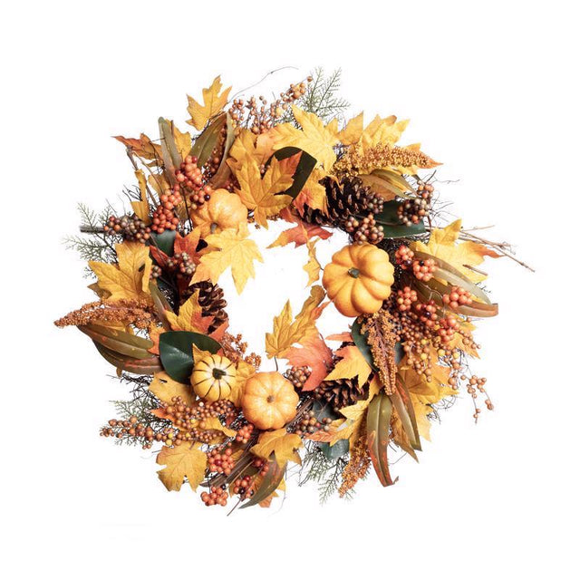 FALL WREATH UNLIT 24"