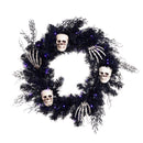 WREATH SKULL B/O BLK 24"
