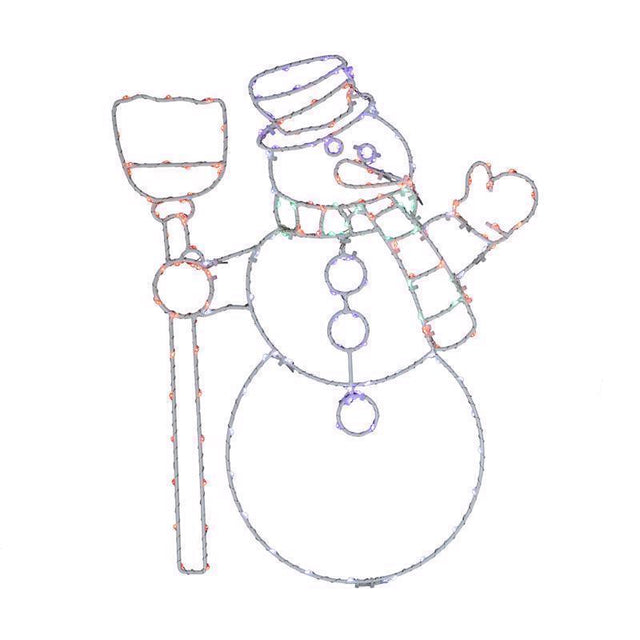 LED Lighted Snowman Window Silhouette, Double Sided Design, Indoor/Outdoor